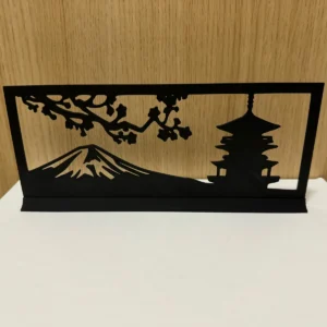 Escena monte Fuji con pagoda