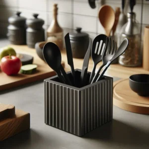 Soporte para utensilios de cocina rayado